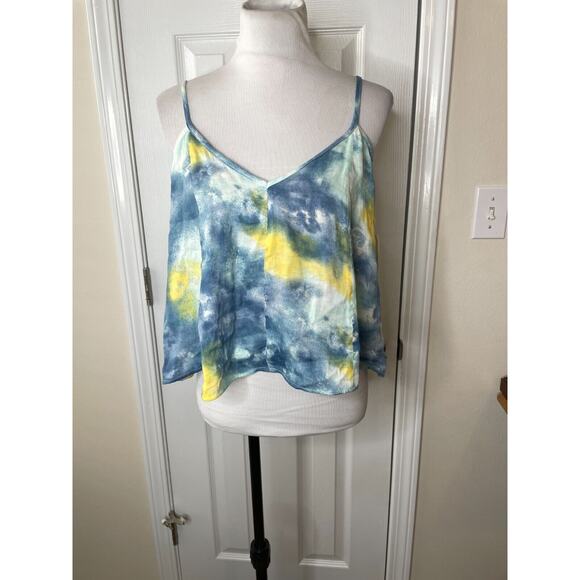 Hurley Womens V-Neck Tank Top Size Small Tie Dye Blue Sky Cami NWT - Picture 3 of 12